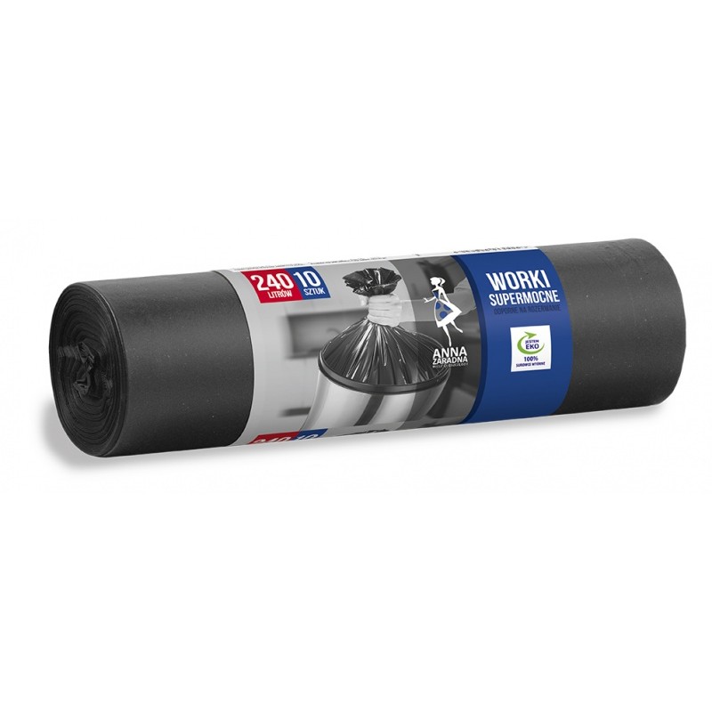 Worki na śmieci ANNA ZARADNA, supermocne, 240 l, 10 szt., czarny