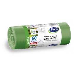 Worki z uszami STELLA, do segregacji szkła, 60 l, 14 szt., zielone, zielony