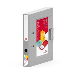 Segregator NEW BINDER MOXOM, plastikowy, A4/50mm, jasnoszary