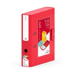 Segregator NEW BINDER MOXOM, plastikowy, A4/70mm, czerwony