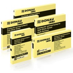 Bloczek samoprzylepny DONAU Eco, 127x76mm, 1x100 kart., jasnożółty