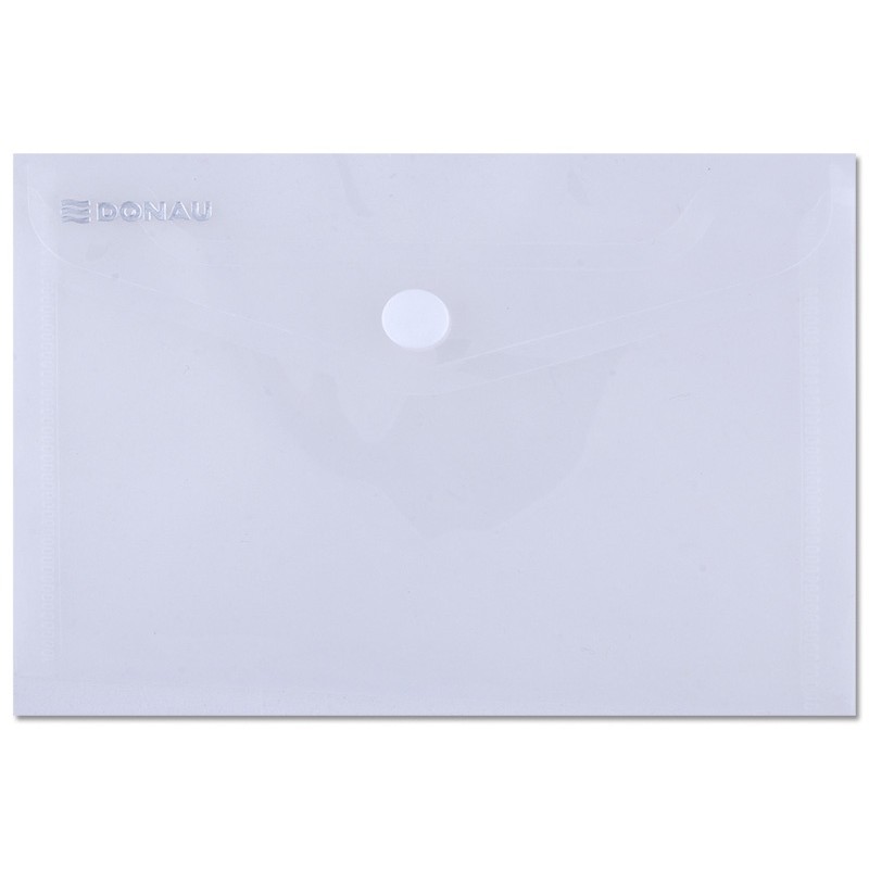 Teczka kopertowa DONAU zatrzask, PP, A6, 180mikr., transparentna