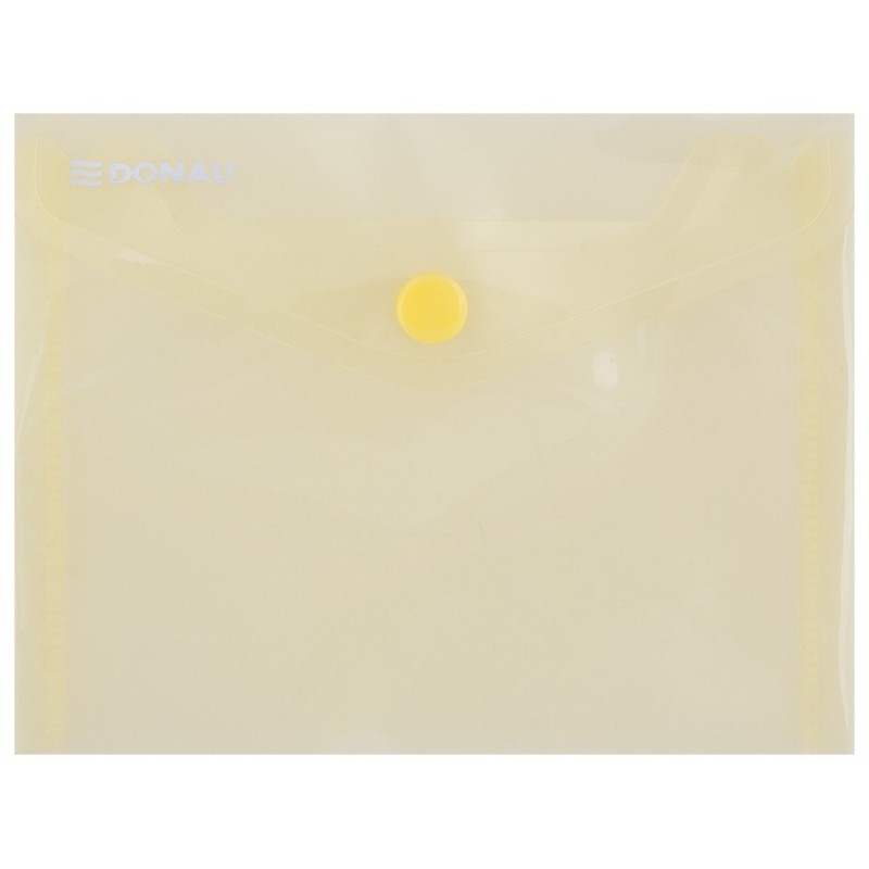 Teczka kopertowa DONAU zatrzask, PP, A6, 180mikr., żółta