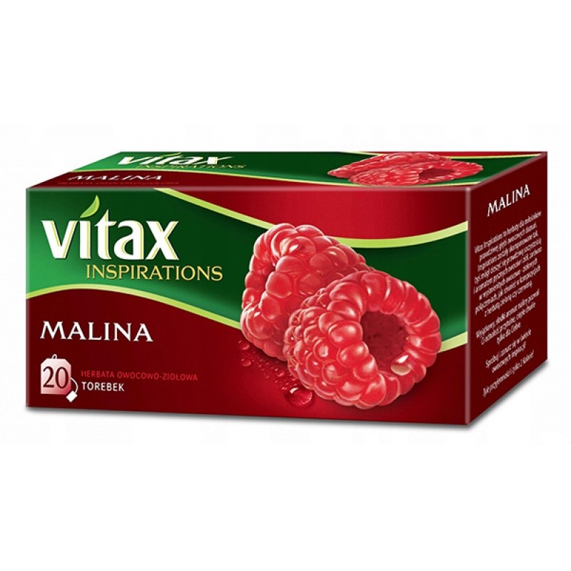 Herbata VITAX INSPIRATIONS, malinowa, 20 torebek