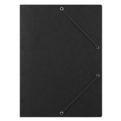 Teczka z gumką DONAU, preszpan, A4, 390gsm, 3-skrz., czarna
