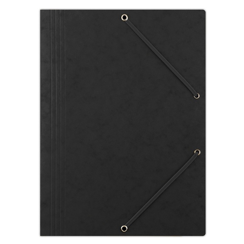 Teczka z gumką DONAU, preszpan, A4, 390gsm, 3-skrz., czarna