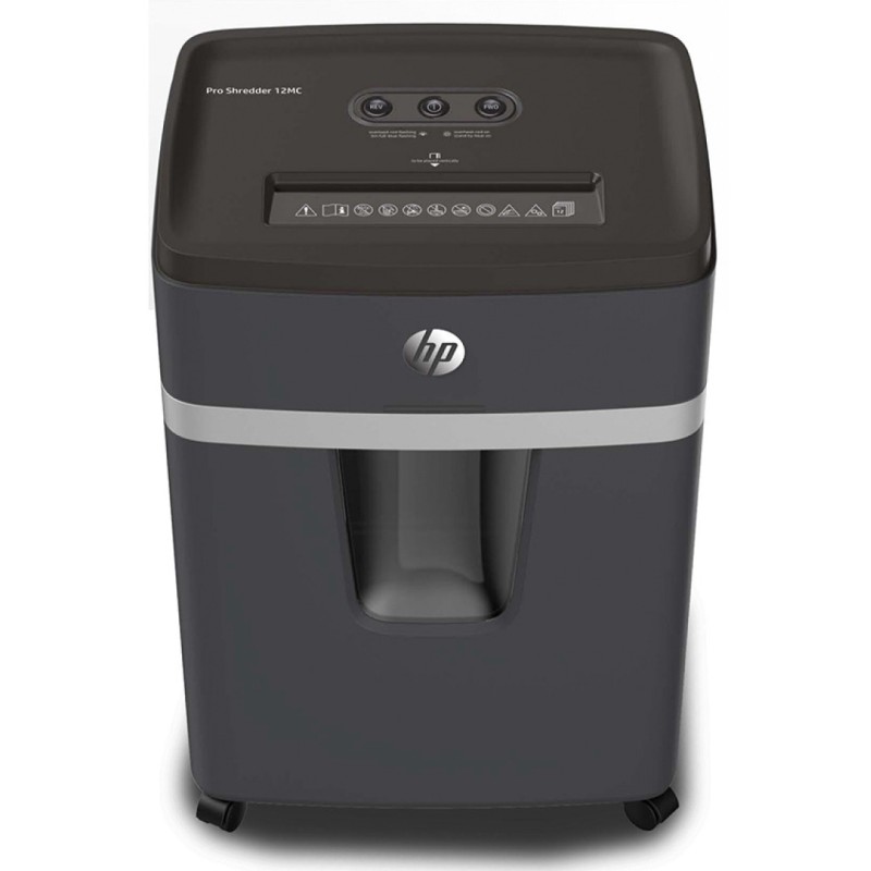 Niszczarka HP PRO SHREDDER 12MC, mikrościnki, P-5, 12 kart., 25l, ciemnoszara
