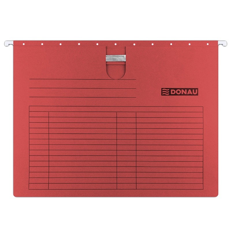 Teczka zawieszkowa DONAU z wąsem, A4, 230gsm, czerwona