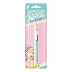 Długopis automatyczny ICO Retro 70'C, Pastel, blister, wkład niebieski, mix kolorów
