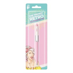 Długopis automatyczny ICO Retro 70'C, Pastel, blister, wkład niebieski, mix kolorów