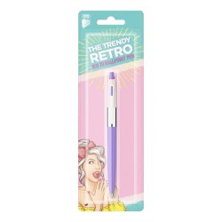 Długopis automatyczny ICO Retro 70'C, Pastel, blister, wkład niebieski, mix kolorów