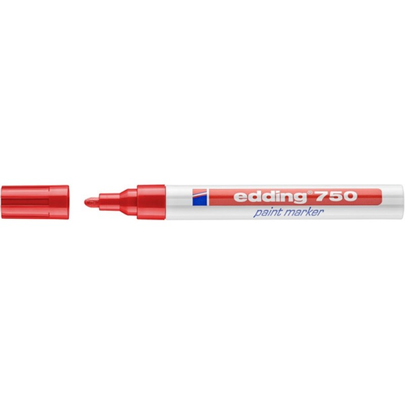 Marker olejowy e-750 EDDING, 2-4 mm, czerwony
