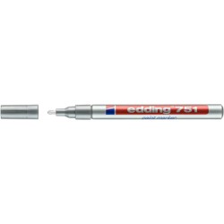 Marker olejowy e-751 EDDING, 1-2 mm, srebrny
