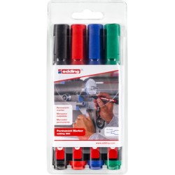 Marker permanentny e-300/4 S EDDING, 4 szt., mix kolorów