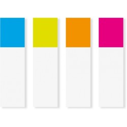 Zakładki indeksujące POST-IT® (683-4AB), PP, 11,9x43,1mm, 4x35 kart., mix kolorów neonowy