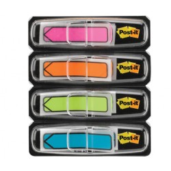 Zakładki indeksujące POST-IT® (684-ARR4), PP, 11,9x43,2mm, strzałka, 4x24 kart., mix kolorów neonowy