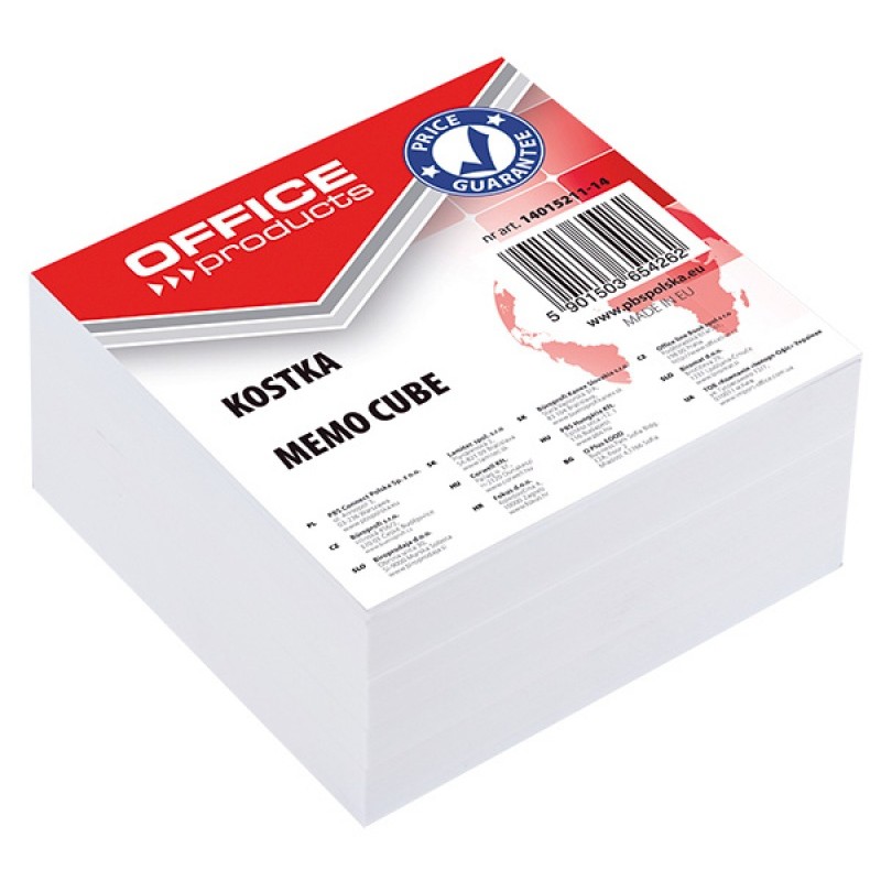Kostka OFFICE PRODUCTS nieklejona, 85x85x40mm, biała