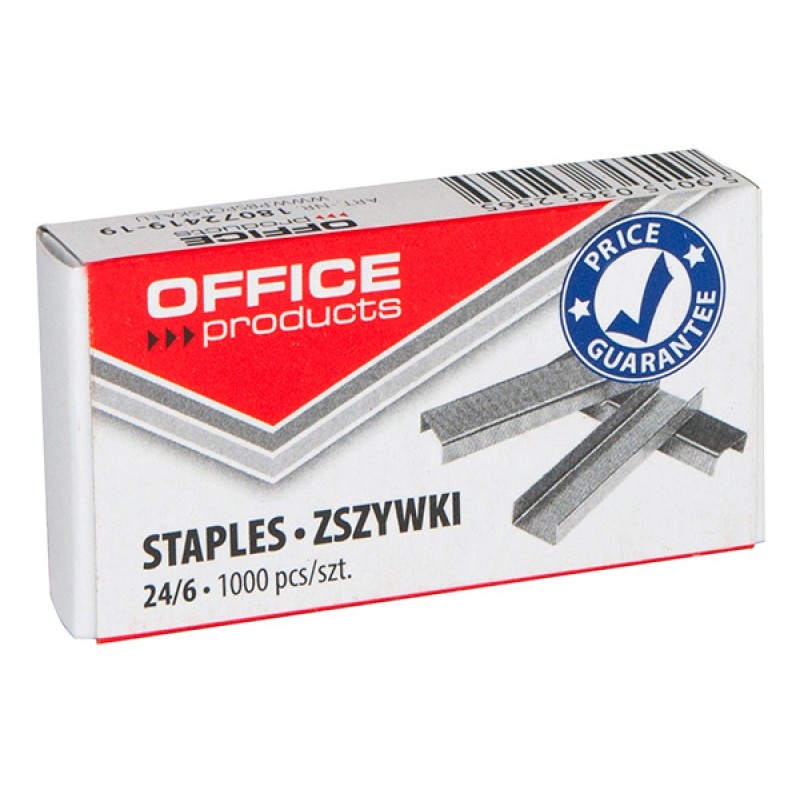 Zszywki OFFICE PRODUCTS, 24/6, 1000szt.