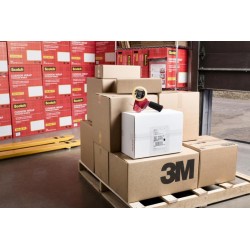 Zestaw taśmy pakowej SCOTCH® (309 BUFF), akrylowa, 2 szt., brązowa, podajnik GRATIS