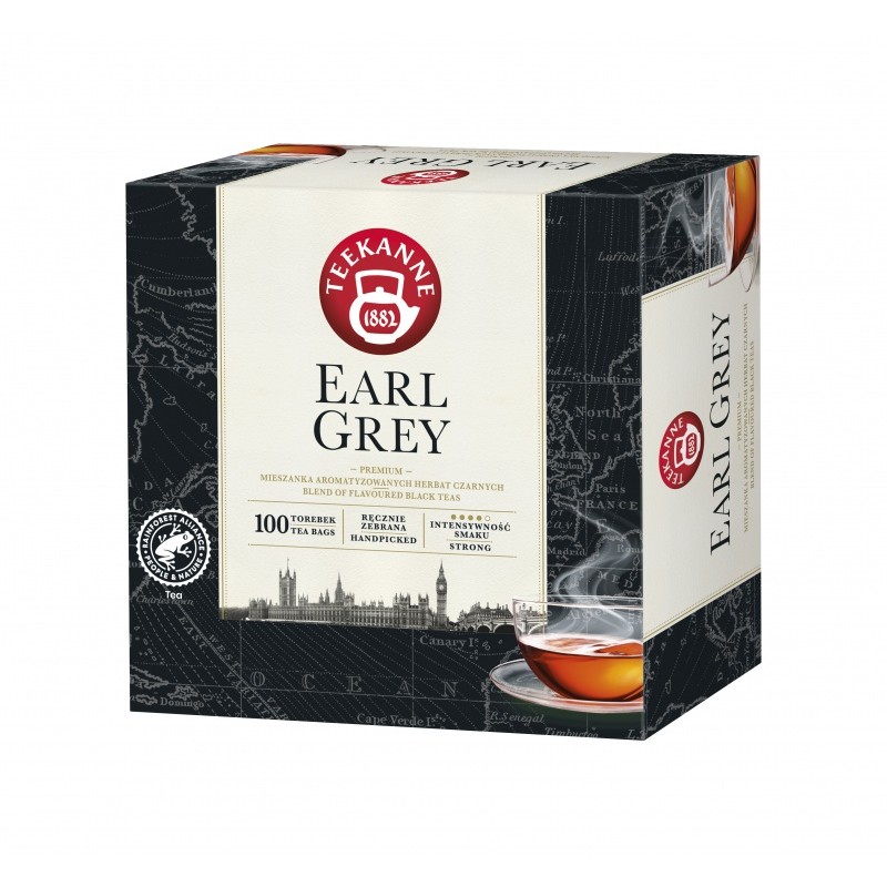 Herbata TEEKANNE Earl Grey, czarna, 100 torebek