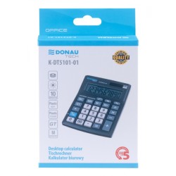 Kalkulator biurowy DONAU TECH OFFICE, 10-cyfr. wyświetlacz, wym. 137x101x30mm, czarny