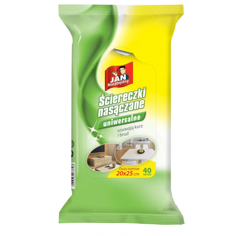 Ściereczki nasączane JAN NIEZBĘDNY, uniwersalne, 40 szt.