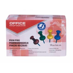 Pinezki beczułki OFFICE PRODUCTS, 50szt., mix kolorów