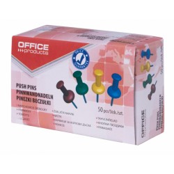 Pinezki beczułki OFFICE PRODUCTS, 50szt., mix kolorów