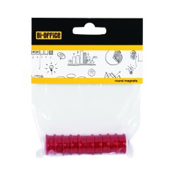 Magnesy do tablic BI-OFFICE, okrągłe, 15mm, 10szt, czerwone