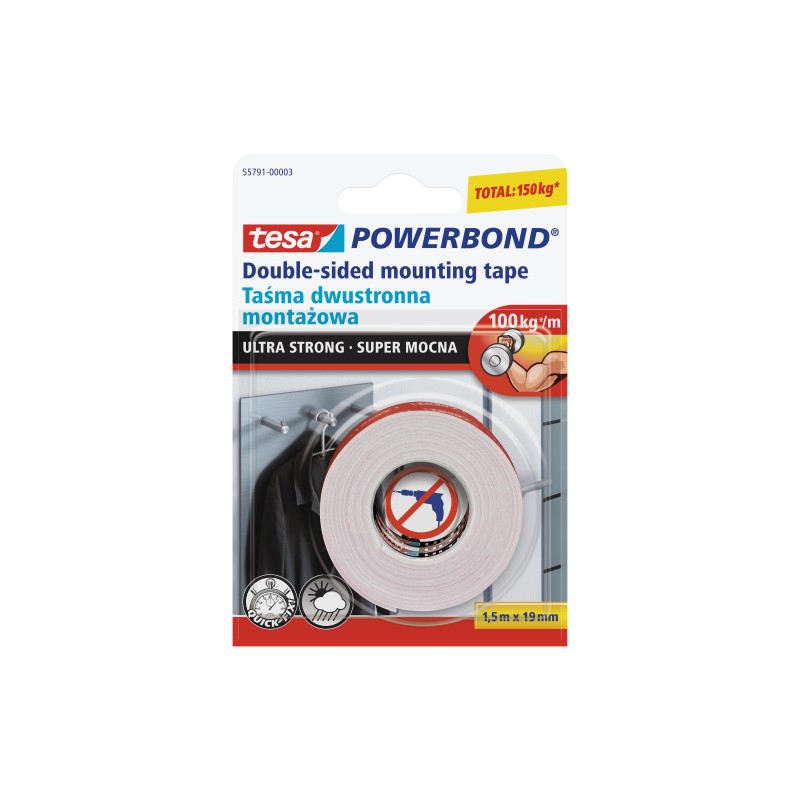 TAMA TESA DWUSTRONNA POWERBOND ULTRA STRONG 1,5XM X19MM TRANSPARENTNA                                                  