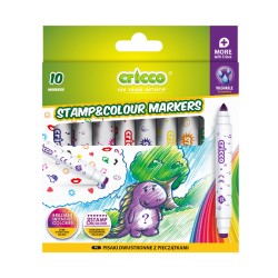 Pisaki dwustronne z piecztkami 10 kolorw - CRICCO                                                                     