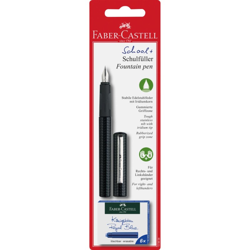 PIRO WIECZNE SZKOLNE CARBON LOOK + 6 NABOI  FABER-CASTELL                                                              