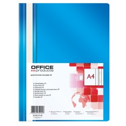 Skoroszyt OFFICE PRODUCTS, PP, A4, miękki, 100/170mikr., niebieski