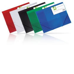 Teczka z gumką Q-CONNECT, PP, A4, 400mikr., 3-skrz., transparentna niebieska