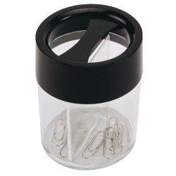 Pojemnik magn. na spinacze Q-CONNECT, duży, transparentny czarny