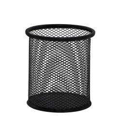 Pojemnik na długopisy Q-CONNECT Office Set, metalowy, czarny