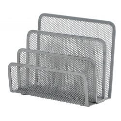 Sorter do korespondencji Q-CONNECT Office Set, metalowy, 3 przegrody, srebrny
