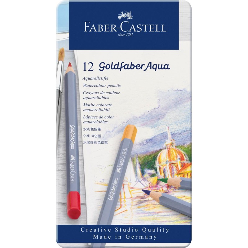 KREDKI AKWARELOWE GOLDFABER AQUA 12 KOL. OPAK. METALOWE FABER-CASTELL                                                   