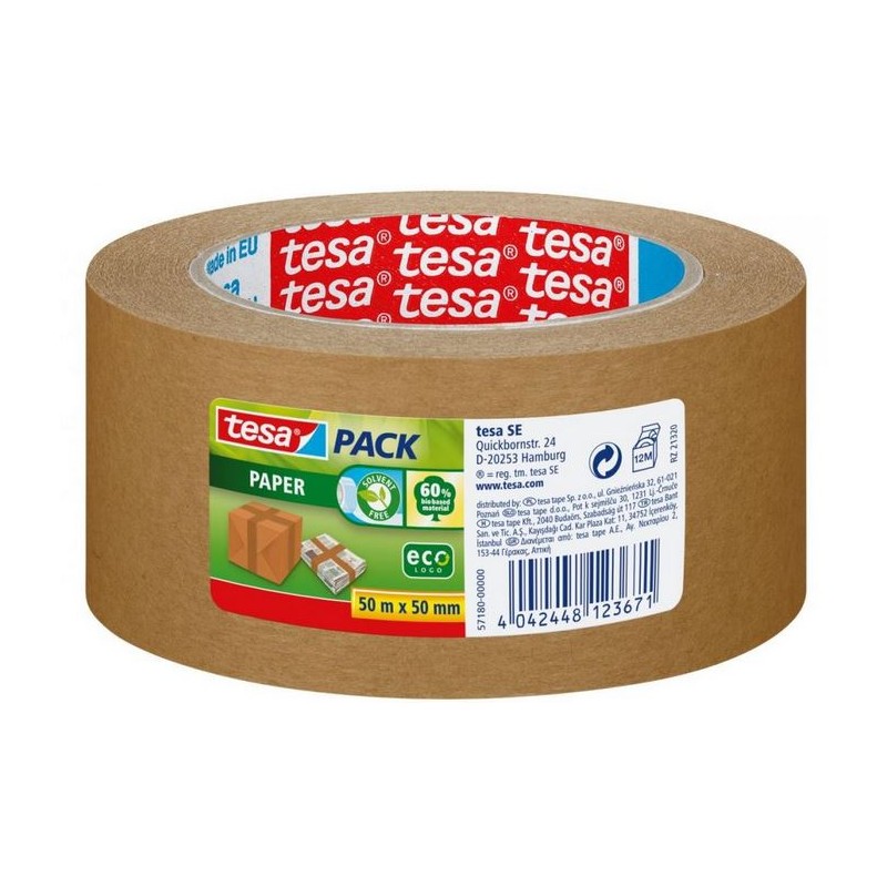 TAMA PAKOWA PAPIEROWA TESAPACK 50m x 50mm BRZOWA                                                                      