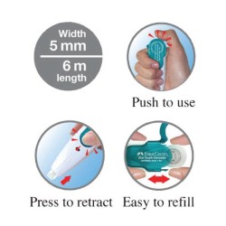 KOREKTOR W TAMIE ONE TOUCH+WKAD ZAPASOWY BLISTER FABER-CASTELL                                                        