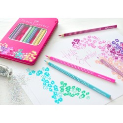 KREDKI OWKOWE SPARKLE 12 KOL.OPAKOWANIE METALOWE FABER-CASTELL                                                        