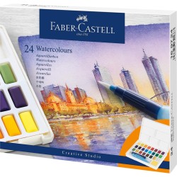 FARBY AKWARELOWE CS W KOSTKACH 24 KOL. PLASTIKOWE OPAKOWANIE FABER-CASTELL                                              