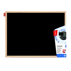 Tablica kredowa MEMOBE czarna, rama drewniana, 80x60 cm                                                                 