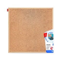 Tablica korkowa MEMOBE, rama drewniana, 100x100 cm                                                                      