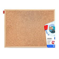 Tablica korkowa MEMOBE, rama drewniana, 80x50 cm                                                                        
