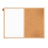 Tablica DUO MEMOBE korkowo-suchocieralna magnetyczna biaa, rama drewniana, 60x40 cm                                   