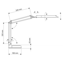 Lampka energooszczędna na biurko MAULatlantic, 11W, srebrna
