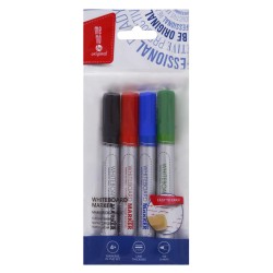 Markery do tablic suchocieralnych MEMOBE, z okrg kocwk, 4 kolory (czarny, czerwony, niebieski, zielony), 4 szt., 