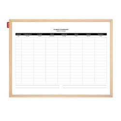 Tablica planer MEMOBE, tygodniowy, nadruk w kolorze czarnym, rama drewniana, 60x40 cm                                   