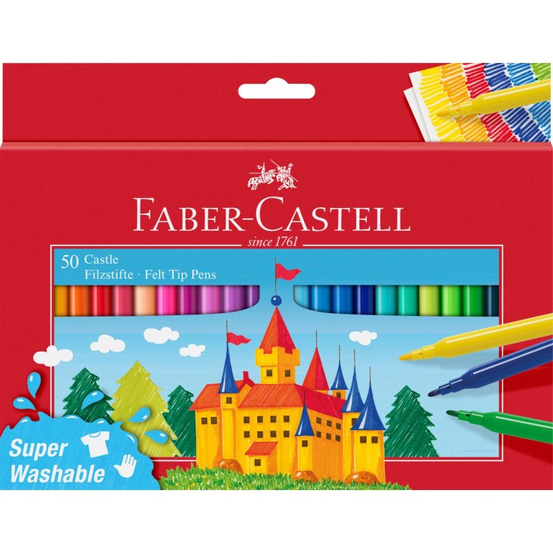 FLAMASTRY ZAMEK 50 KOL. OP. KARTONOWE FABER-CASTELL                                                                     